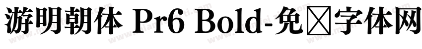 游明朝体 Pr6 Bold字体转换